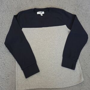 Colorblock Navy Gray Thermal Long Sleeve